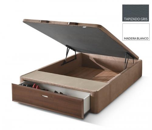 Imagen principal CANAPE TAPIZADO NATURE CUBER GRIS CAJON BLANCO 150X190
