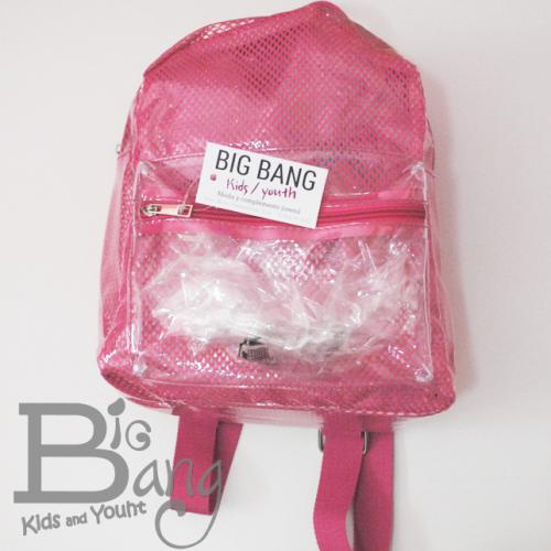 Imagen principal MOCHILA SEMI TRANSPARENTE ROSA FUCSIA