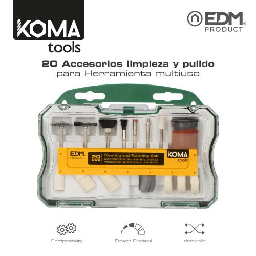 Imagen principal Set 20 accesorios de limpieza y pulido KOMA