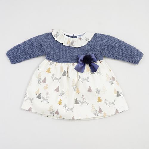 Imagen principal Vestido batón combi tela Fox y punto color Petróleo de Pangasa 1002270