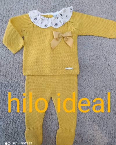 Imagen principal Conjunto hilo de bb unisex de Pangasa color mostaza 