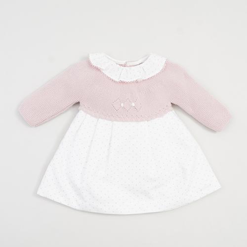 Imagen principal Vestido de Pangasa combi puntitos rosa empolvado 1002800