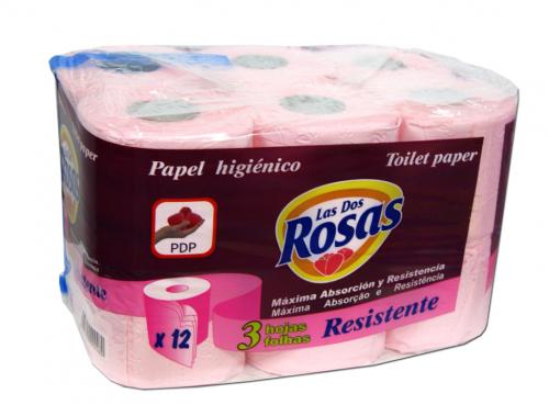 Imagen principal Higienico 12 Rollos Dos Rosas. 
