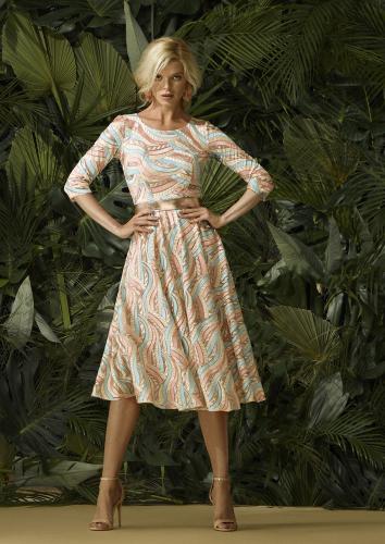 Imagen principal Vestido fiesta midi con cinturo?n piel TALLA 40