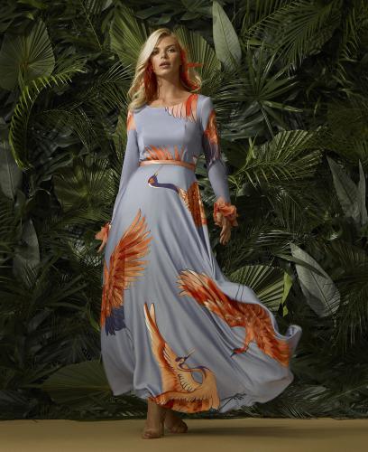 Imagen principal VESTIDO FIESTA ESTAMPADO LARGO TALLA 44.