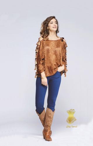 Imagen principal BLUSON DE ENCAJE COBRE TALLA S/M